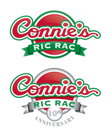 connie's ric rac - 10 year anniversary logo