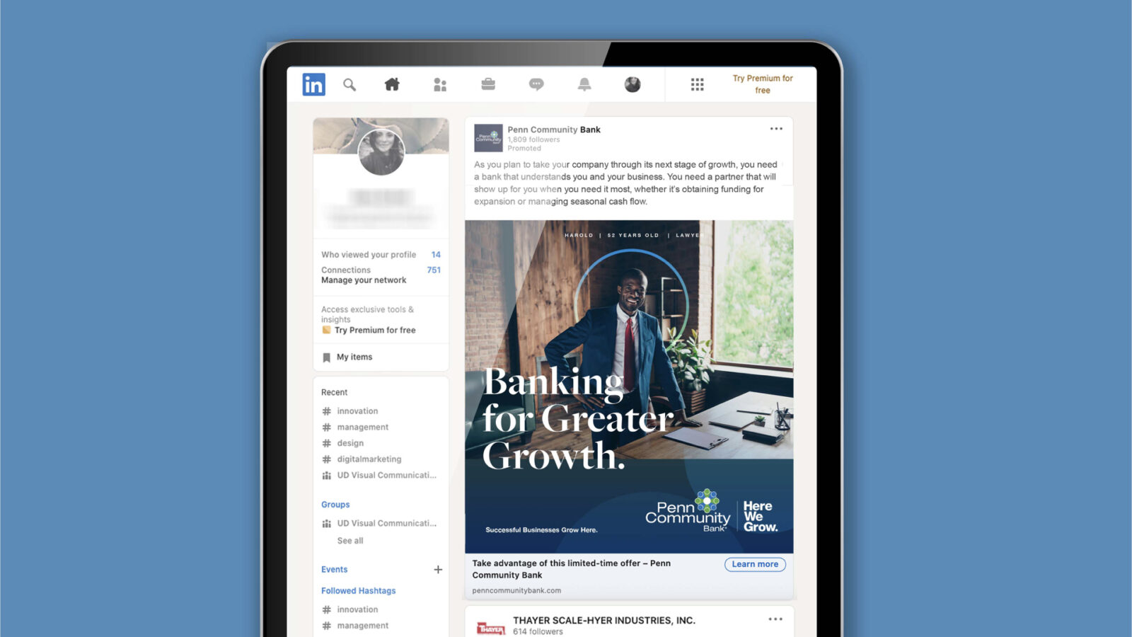 Penn Community Bank - tablet